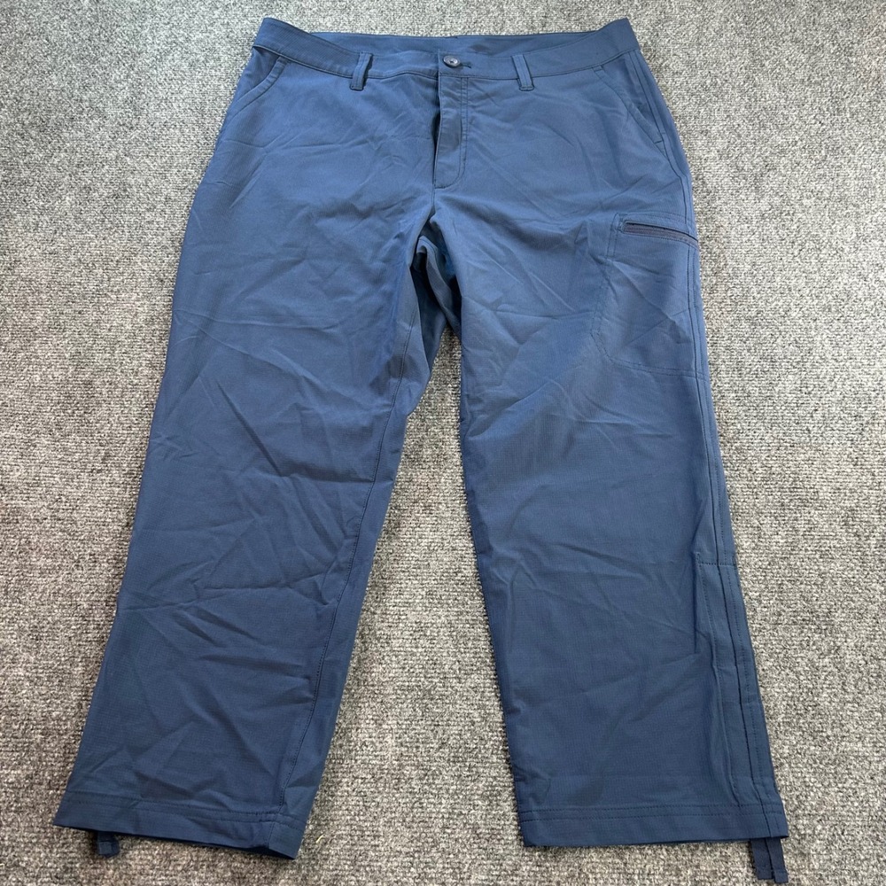Eddie Bauer Stretch Ripstop Crop Pant Womens 10 Blue Hiking Outdoor Cargo Pant